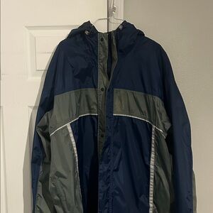 Stylish Navy and Gray Windbreaker for Men